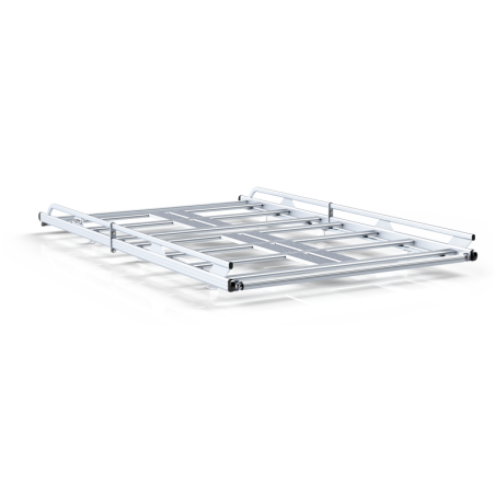 Welded-aluminium roof rack (with roller, spoiler, platform) and ladder on right rear door