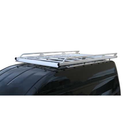 Pack galerie en aluminium soudé (avec rouleau, déflecteur) et échelle sur porte droite
