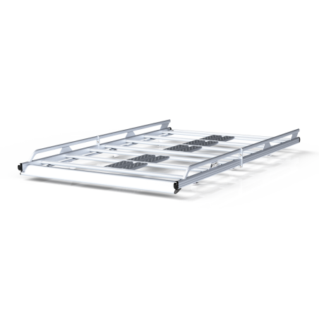 Welded-aluminium roof rack (with roller, spoiler, platform)