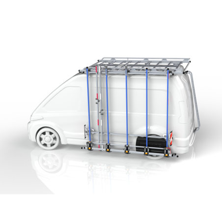 Standard Side rack with 2 securing poles, to install on aluminium roof rack