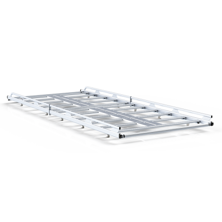 Welded-aluminium roof rack (with roller, spoiler, platform) and ladder on right rear door