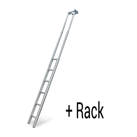 6-step telescopic ladder with storage