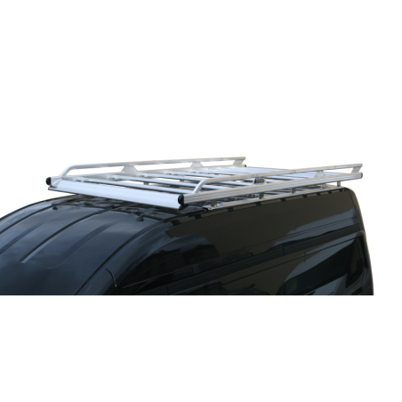 Welded-aluminium roof rack (with roller, spoiler) and ladder on right rear door