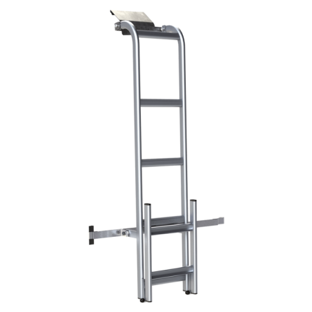 Aluminium foldable ladder on left door