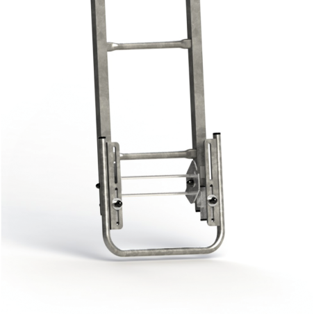 Sliding ladder extension for vehicles with rear elevation
